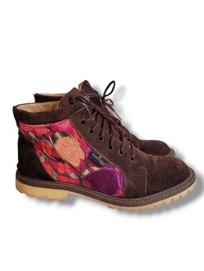 Angel Lozano Mexico Floral Embroidered Ankle Boots Size 8